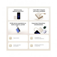 XIAOMI Bateria Externa Portatil 10000MAH 33W Azul Cable USB C Integrado PB1033MI
