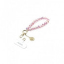 GUESS Colgante Universal para Smartphones Pearl Drop Crystal Rosa