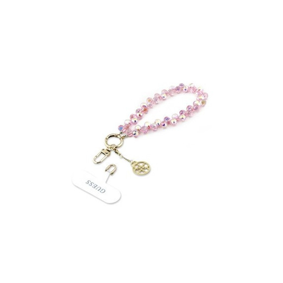 GUESS Colgante Universal para Smartphones Pearl Drop Crystal Rosa