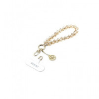 GUESS Colgante Universal para Smartphones Pearl Drop Crystal Dorado