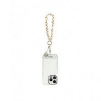 GUESS Colgante Universal para Smartphones Pearl Drop Crystal Dorado