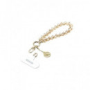 GUESS Colgante Universal para Smartphones Pearl Drop Crystal Dorado