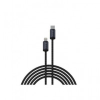 DEVIA Cable Datos Tipo C a Lightning Pd 27W Gracious Series 3MTRS Trenzado Nylon Negro