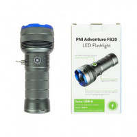 PNI Linterna Led Adventure F820 Turbo 20000LM 200W Recargable Resistente Al Agua IPX7