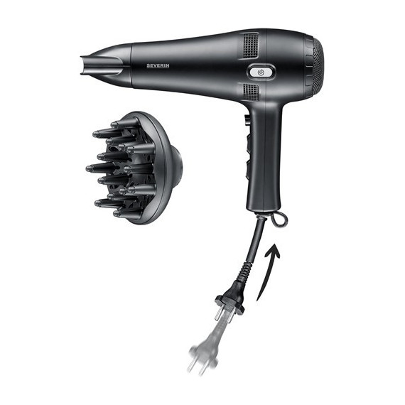 SEVERIN Secador de Pelo Ht 0165 2100W 2 Velocidades Cable Retractirl con Difusor