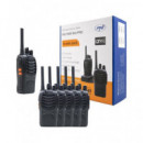 PNI R40 Pro Pack de 6 Walkies PMR446 16 Canales con Bateria ,microauriculares, Cargador de Base,clip
