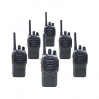 PNI R40 Pro Pack de 6 Walkies PMR446 16 Canales con Bateria ,microauriculares, Cargador de Base,clip