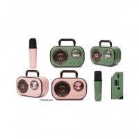 KOOLTECH Altavoz Karaoke BLUETOOTH Infantil Mckids con Microfono Dos Colores Verde/rosa