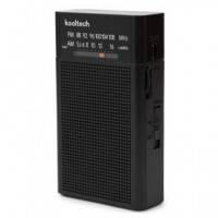KOOLTECH Radio Analogica de Bolsillo Am/fm Recargable CPR155 Negro