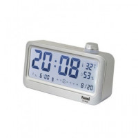 SAMI Reloj Despertador LD-9823 Recargable Negro Blanco Calendario y Temperatura