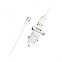 BOROFONE Cargador de Coche+ Cable Tipo C BZ12A Blanco