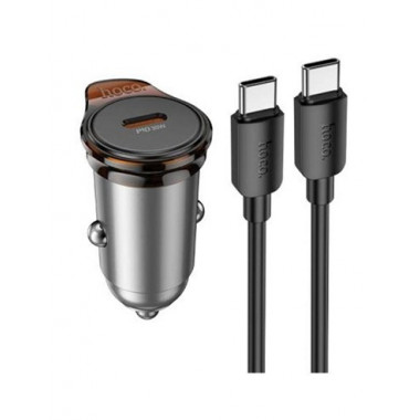 HOCO Cargador Coche+cable Datos Tipo C M/m 30W NZ16 Negro