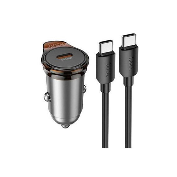 HOCO Cargador Coche+Cable Datos tipo C M/M 30W NZ16 Negro