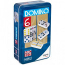 CAYRO Juego Domino con Fichas de Colores en Caja Metalica 246