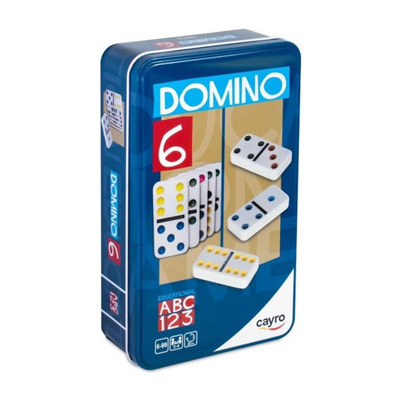 CAYRO Juego Domino con Fichas de Colores en Caja Metalica 246