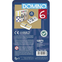 CAYRO Juego Domino con Fichas de Colores en Caja Metalica 246