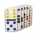 CAYRO Juego Domino con Fichas de Colores en Caja Metalica 246