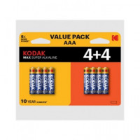 KODAK Pack 4+4 Pilas Alcalinas Aaa Max