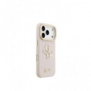 GUESS Carcasa Grained 4G Soporte Camara Iphone 17 Pro Max Rosa