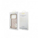 GUESS Carcasa Grained 4G Soporte Camara Iphone 17 Pro Max Rosa