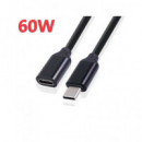 FGNS Cable Extensor Tipo C M/h 1MTR Negro 60W