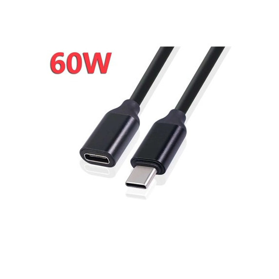 FGNS Cable Extensor Tipo C M/h 1MTR Negro 60W