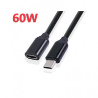 FGNS Cable Extensor Tipo C M/h 1MTR Negro 60W