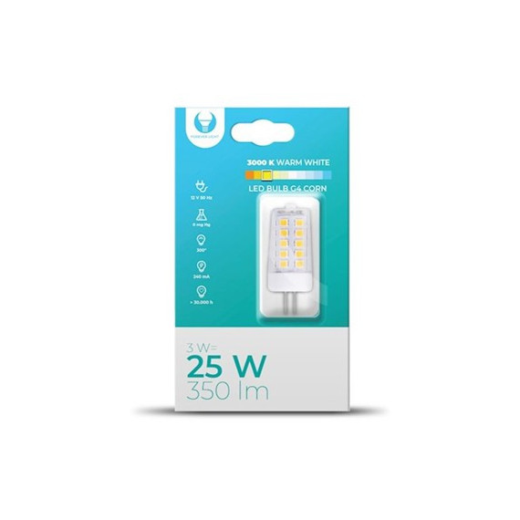 FOREVER LIGHT Bombilla Led G4 Con Pines 350 Lumenes,25W Luz Fria 3000K