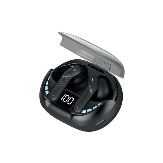 SAMI Auricular BLUETOOTH Gaming RS-12439 Negro 6H IPX4 con Estuche de Carga Cancelacion de Ruido