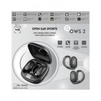 SAMI Auricular BLUETOOTH Soporte Oreja Ows 2 RS-12440 Azul 6H IPX4 con Estuche de Carga Cancel Ruido