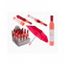 Paraguas Plegable en Diseño Botella Vino Rose 90CM 61/1842  OUT OF THE BLUE