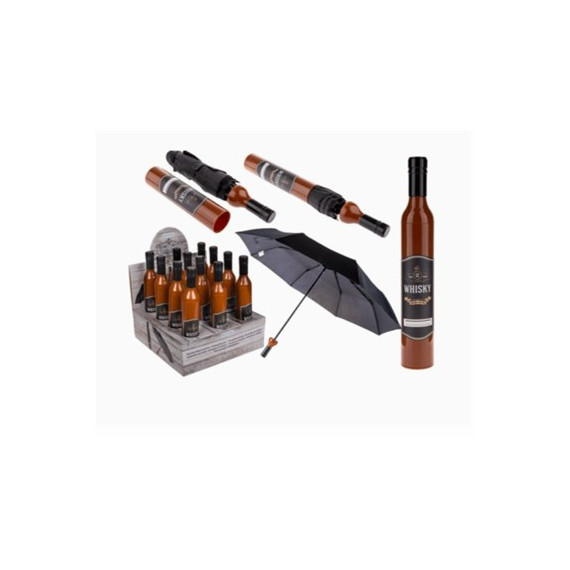 Paraguas Plegable en Diseño Botella Whisky 12 Años 90CM 61/1843  OUT OF THE BLUE