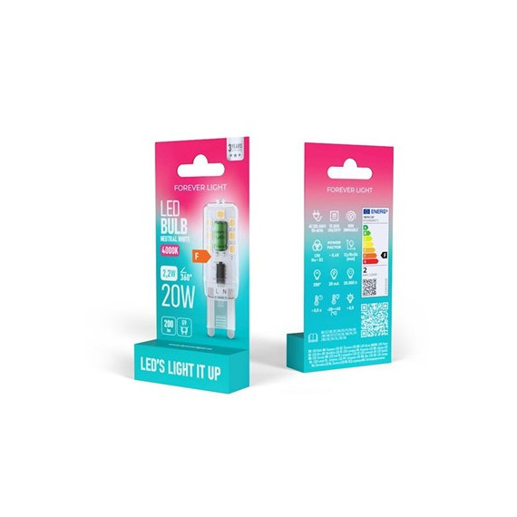 FOREVER LIGHT Bombilla Led G9 F 2.2W 4000K 20 Lumenes Luz Blanca