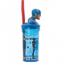 STOR Vaso Figura 3D Capitan America Avengers 360ML