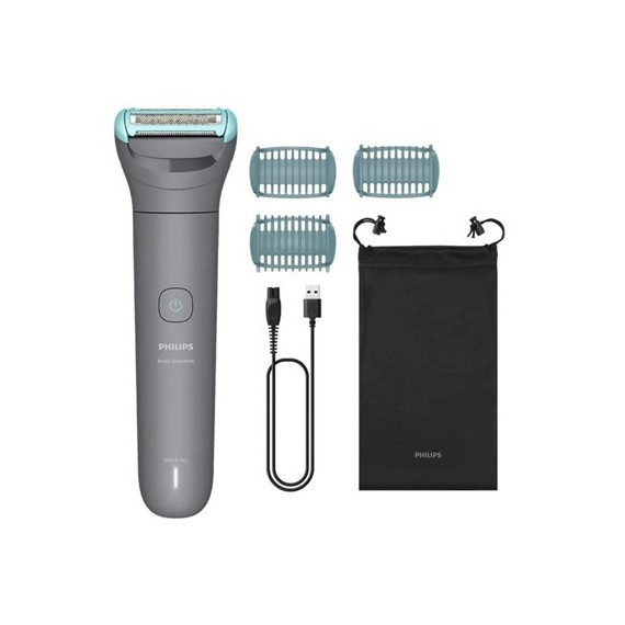PHILIPS Afeitadora Corporal y Zona Intima Series 3 BG3485/15 Recargable Sumergible con Funda