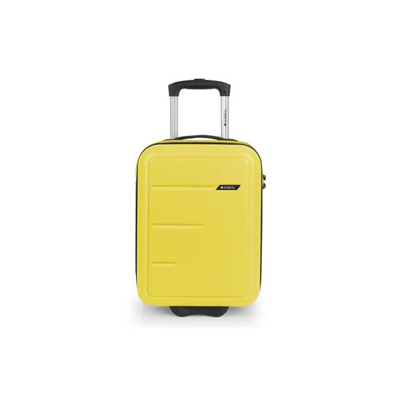 GABOL Mini Maleta Cabina 2 Ruedas Future Plus Amarillo para Colocar Debajo del Asiento