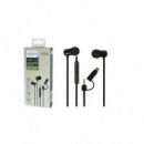 SANYO Auricular con Cable 2 en 1 Mini Jack/tipo C KS144 Microfono Negro