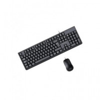 AQPROX Teclado + Raton con Cable MX245 USB 2.0 1000DPI Negro