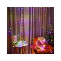Kls Cortina  Luz Navidad Multicolor Interio/exterior 360LED 3X1.80MTRS 8 Funciones 85724  LALO