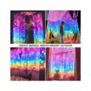 KLS Cortina  Luz Navidad Multicolor Interio/Exterior 360Led 3x1.80Mtrs 8 Funciones 85724