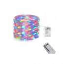 KLS Tira Luz Navidad Multicolor Exterior Pila 100Led 7Mtrs 8 Funciones 85937