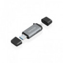 AISENS Lector de Tarjetas Sd/micro Sd Conector USB 3.1 a Tipo C ASCR-2AC11-GR