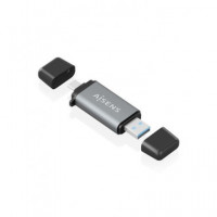 AISENS Lector de Tarjetas Sd/micro Sd Conector USB 3.1 a Tipo C ASCR-2AC11-GR