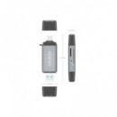 AISENS Lector de Tarjetas Sd/micro Sd Conector USB 3.1 a Tipo C ASCR-2AC11-GR