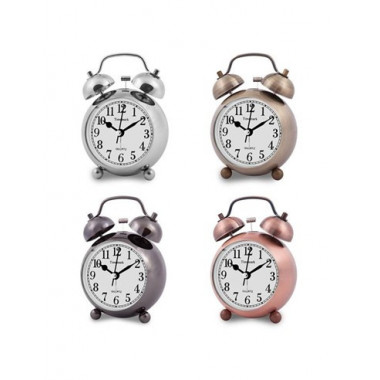 Sami Reloj Despertador Analogico con Campana Metalico Surtidos Dorado Bronze Negro CL-510  TIMEMARK