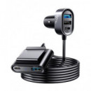 JOYROOM Cargador Coche 78W con 3X USB y 2X Tipo C con Cable 1.5MTRS