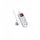 EXTRASTAR Regleta 2 Enchufes Con 3mtrs Cable SLGE-005-3M Blanco