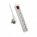 EXTRASTAR Regleta 6 Enchufes Con 3mtrs Cable SLGE-104-3M Blanco