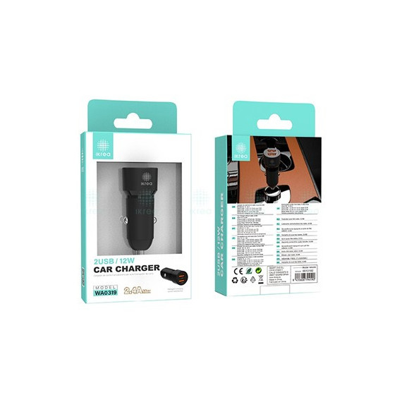 IKREA Cargador Coche 12V 2XUSB a WA0319