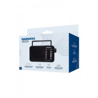 DAEWOO Radio Portatil Am/fm Pilas/corriente DW1123 Negro